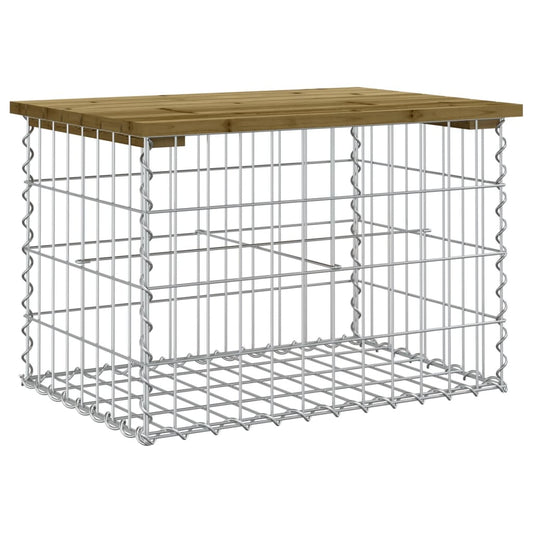 vidaXL Garden Bench Gabion Design 63x44x42 cm Impregnated Wood Pine