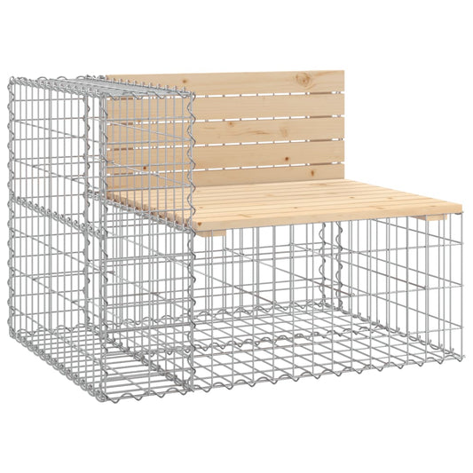 vidaXL Garden Bench | Natural wood, Silver | Solid pine wood, Galvanised steel