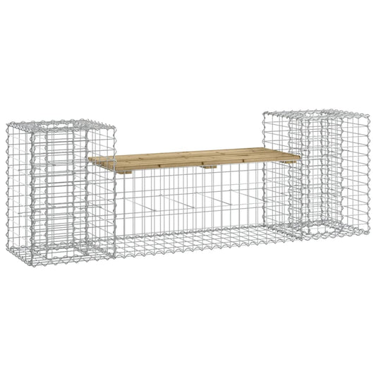 vidaXL Garden Bench Gabion Design 183x41x60,5 cm Impregnated Wood Pine
