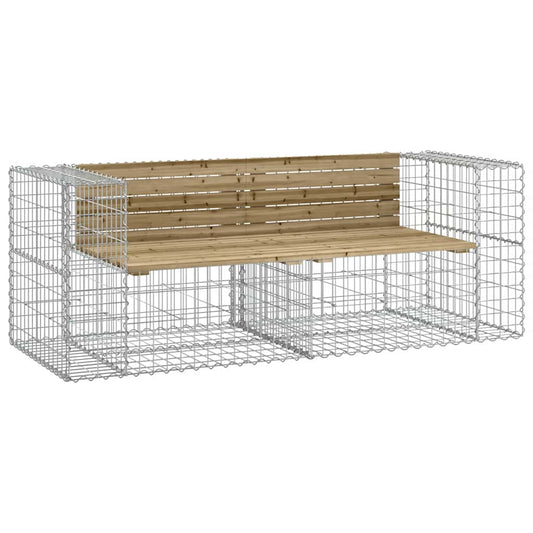 vidaXL Garden Bench Gabion Design 184x71x65,5 cm Impregnated Wood Pine
