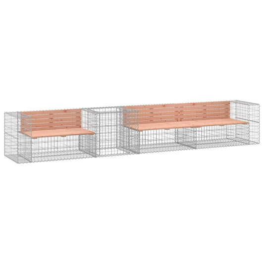 vidaXL Garden Bench with Gabion Basket Solid Wood Douglas