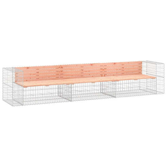 vidaXL Garden Bench Gabion Design 347x71x65.5 cm Solid Wood Douglas
