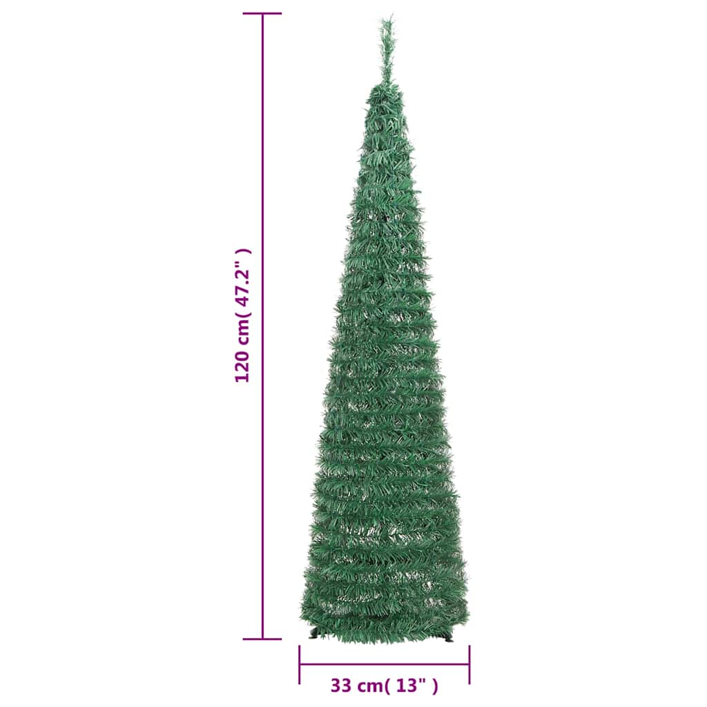 vidaXL Artificial Christmas Tree | Green | PVC and metal | 120 cm | Collapsible