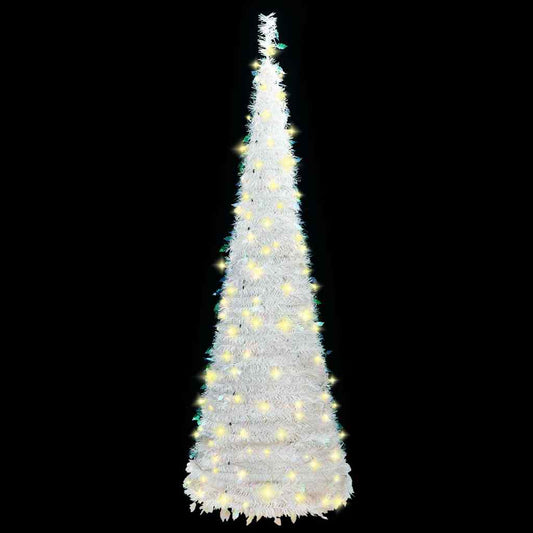vidaXL Artificial Christmas Tree | White | PVC | 180 cm tall, 60 cm wide