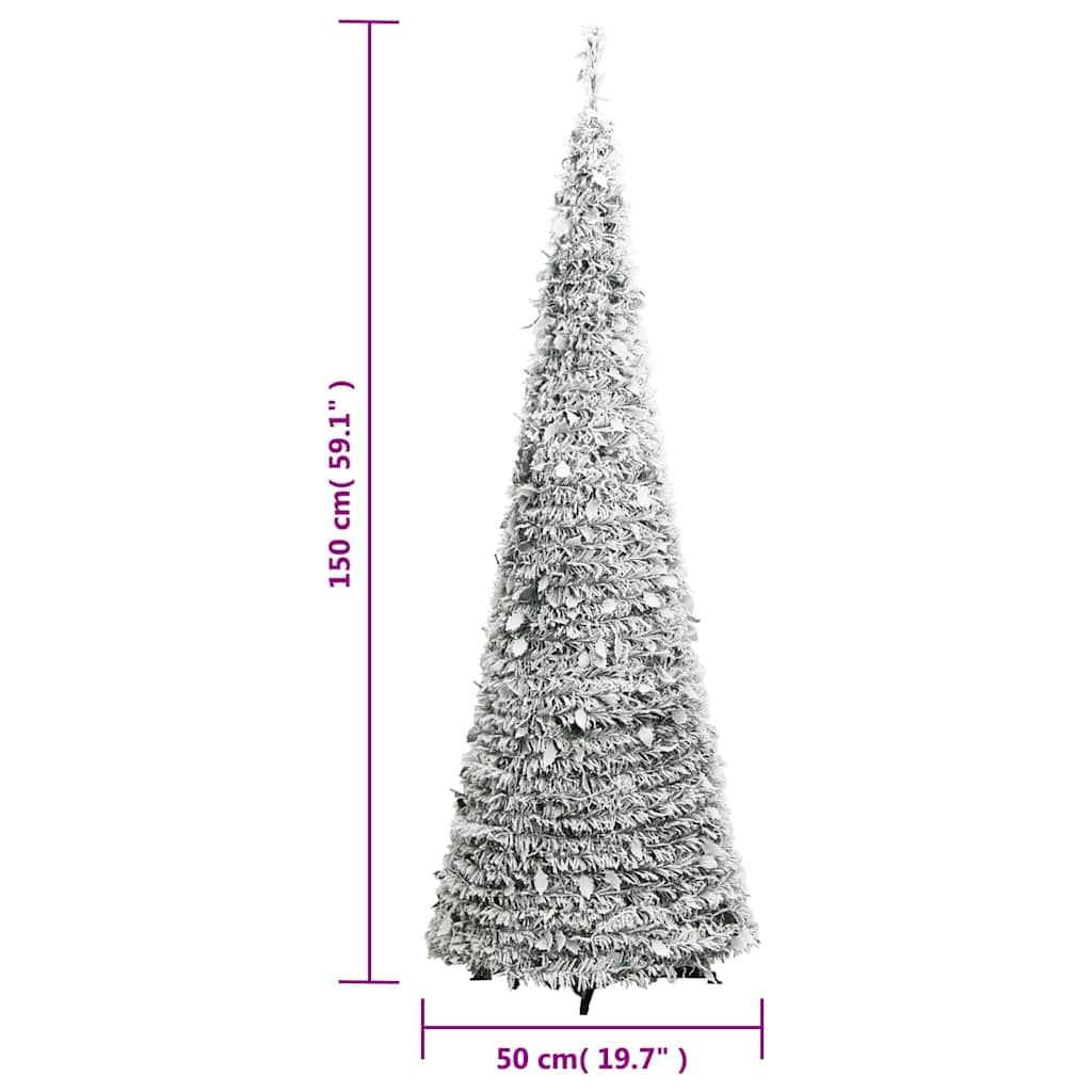 vidaXL Artificial Christmas Tree | Green and white | PVC, metal | 150 cm