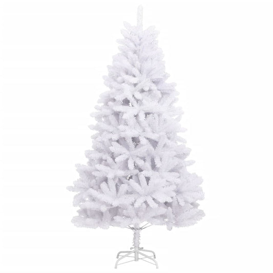 vidaXL Artificial Hinged Christmas Tree | White | PVC (polythene), metal
