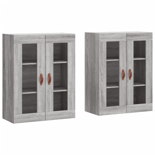 vidaXL Wall Mounted Cabinets 2 pcs Grey Sonoma Engineered Wood