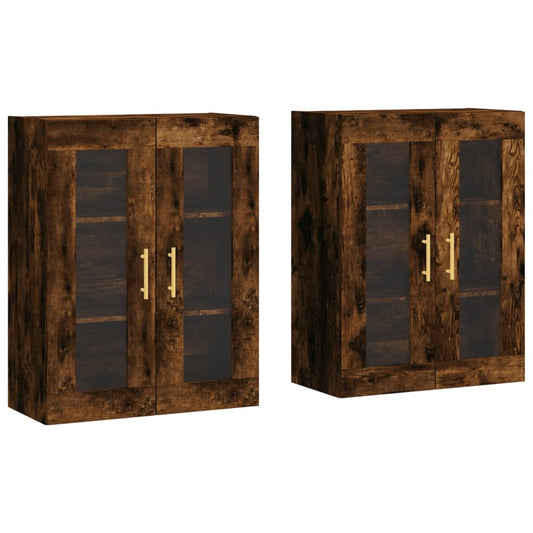 vidaXL Wall Mounted Cabinets 2 pcs Smoked Oak Engineered Wood