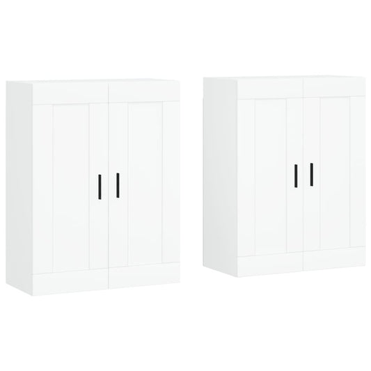 vidaXL Wall Mounted Cabinets 2 pcs White Engineered Wood