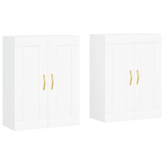 vidaXL Wall Mounted Cabinets 2 pcs White Engineered Wood
