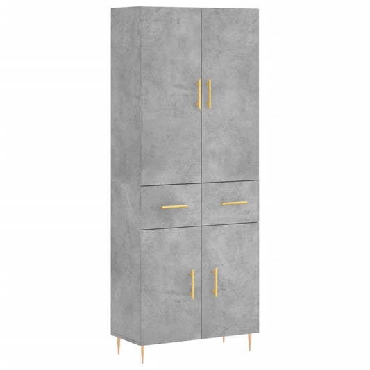 vidaXL Highboard Concrete Grey 69.5x34x180 cm Engineered Wood