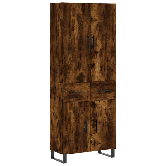 vidaXL Highboard Smoked Oak 69,5x34x180 cm Engineered Wood