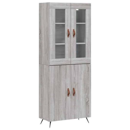 vidaXL Highboard Grey Sonoma 69.5x34x180 cm Engineered Wood
