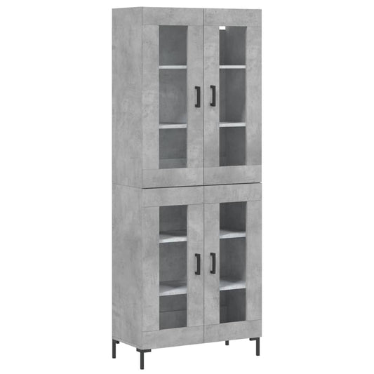 vidaXL Highboard Concrete Grey 69,5x34x180 cm Engineered Wood