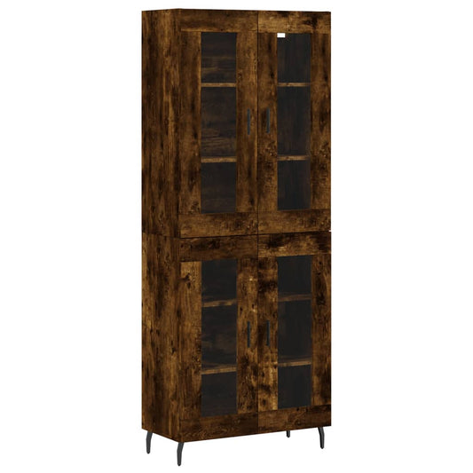 vidaXL Highboard Smoked Oak 69,5x34x180 cm Engineered Wood