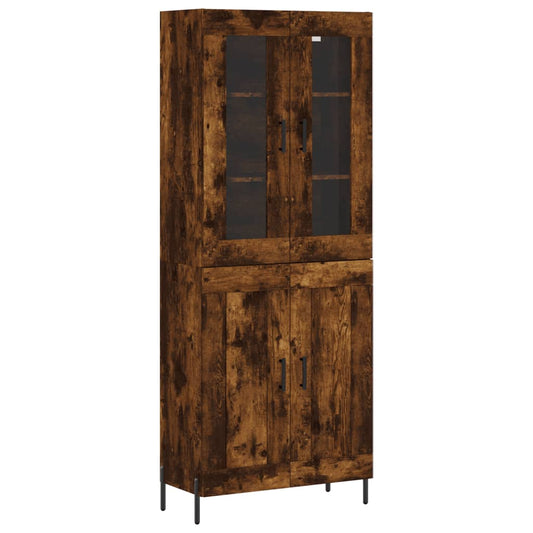 vidaXL Highboard Smoked Oak 69,5x34x180 cm Engineered Wood