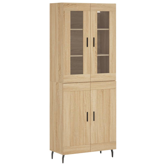 vidaXL Highboard Sonoma Oak 69,5x34x180 cm Engineered Wood