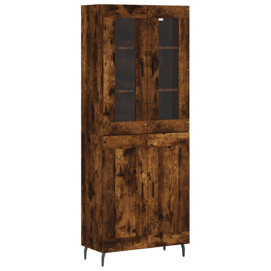 vidaXL Highboard Smoked Oak 69,5x34x180 cm Engineered Wood
