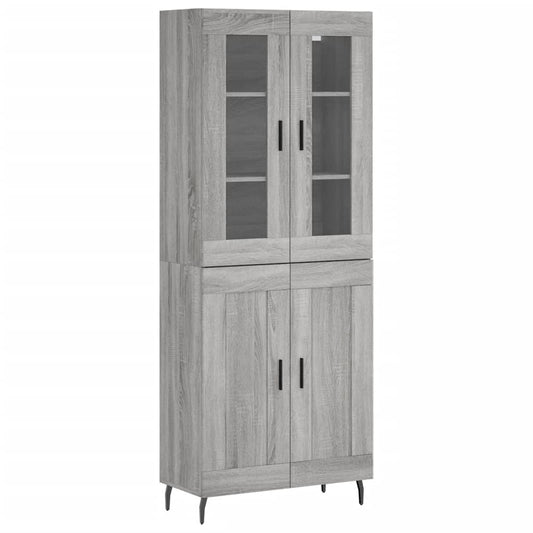 vidaXL Highboard Grey Sonoma 69,5x34x180 cm Engineered Wood