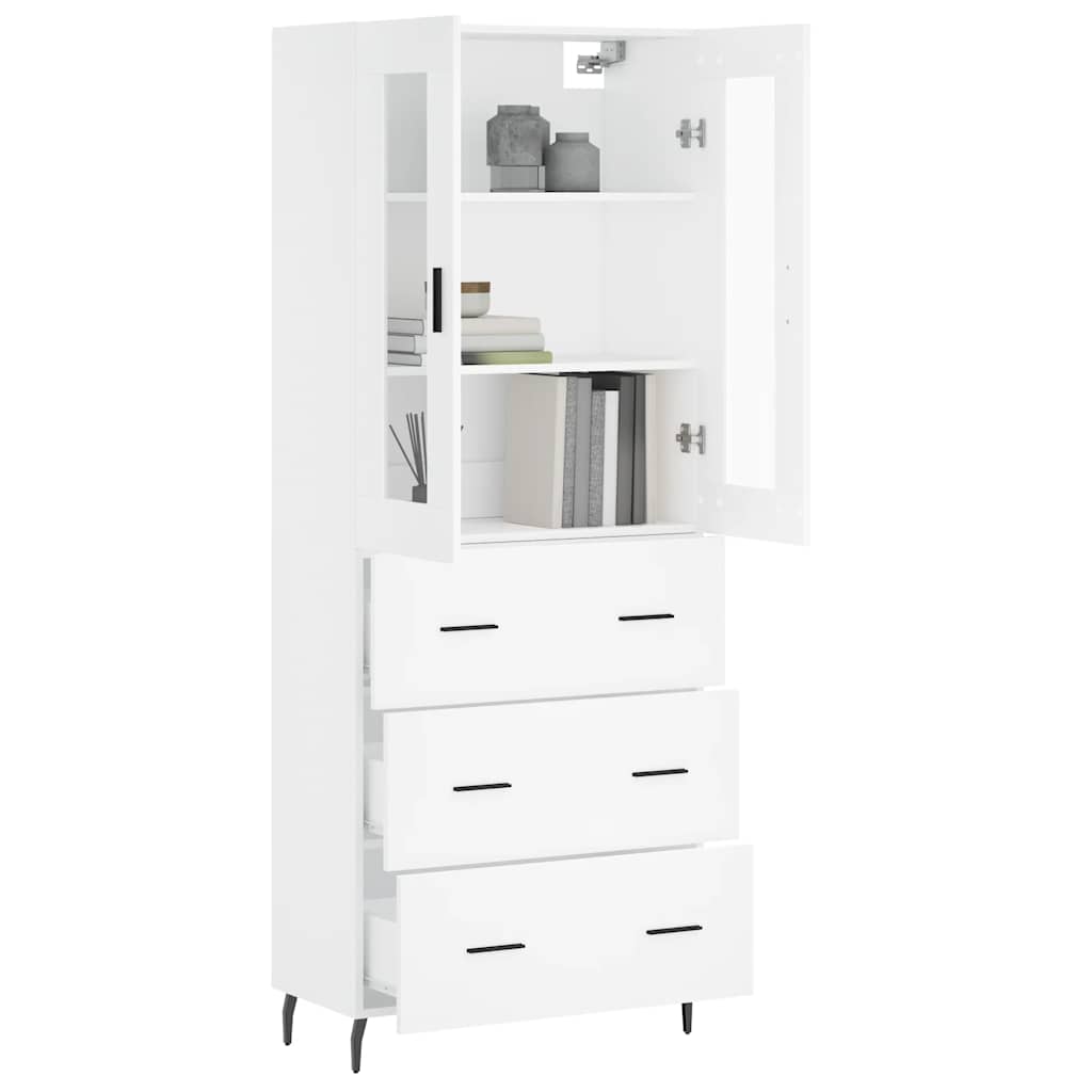 vidaXL Highboard White 69,5x34x180 cm Engineered Wood