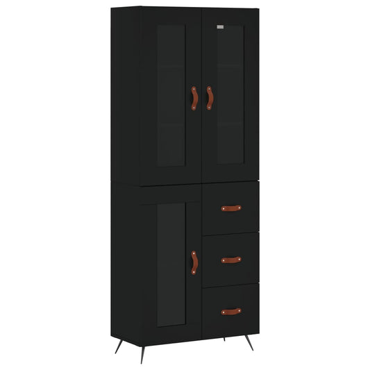vidaXL Highboard Black 69,5x34x180 cm Engineered Wood