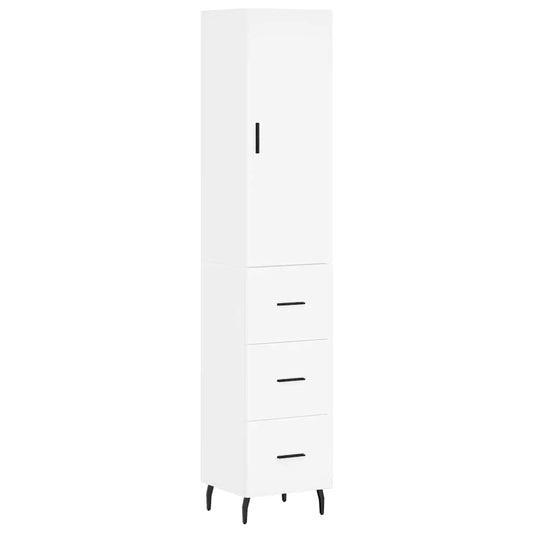 vidaXL Highboard White 34.5x34x180 cm Engineered Wood