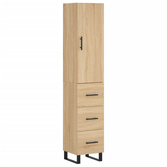 vidaXL Highboard Sonoma Oak 34.5x34x180 cm Engineered Wood