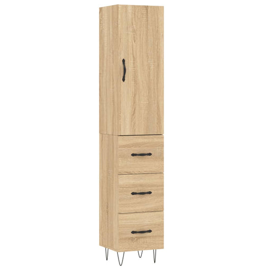 vidaXL Highboard Sonoma Oak 34.5x34x180 cm Engineered Wood