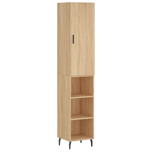 vidaXL Highboard Sonoma Oak 34,5x34x180 cm Engineered Wood
