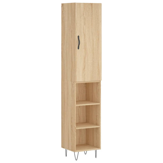 vidaXL Highboard Sonoma Oak 34,5x34x180 cm Engineered Wood