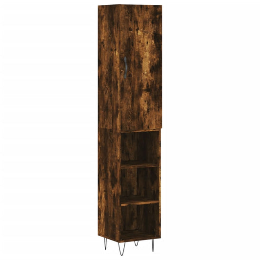 vidaXL Highboard Smoked Oak 34.5x34x180 cm Engineered Wood