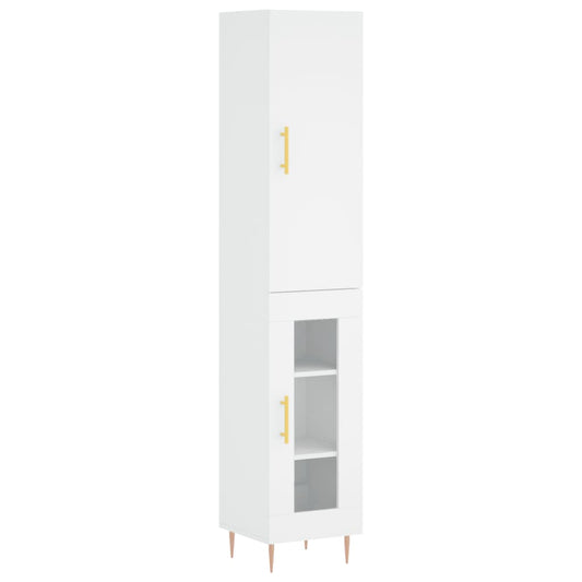 vidaXL Highboard White 34,5x34x180 cm Engineered Wood