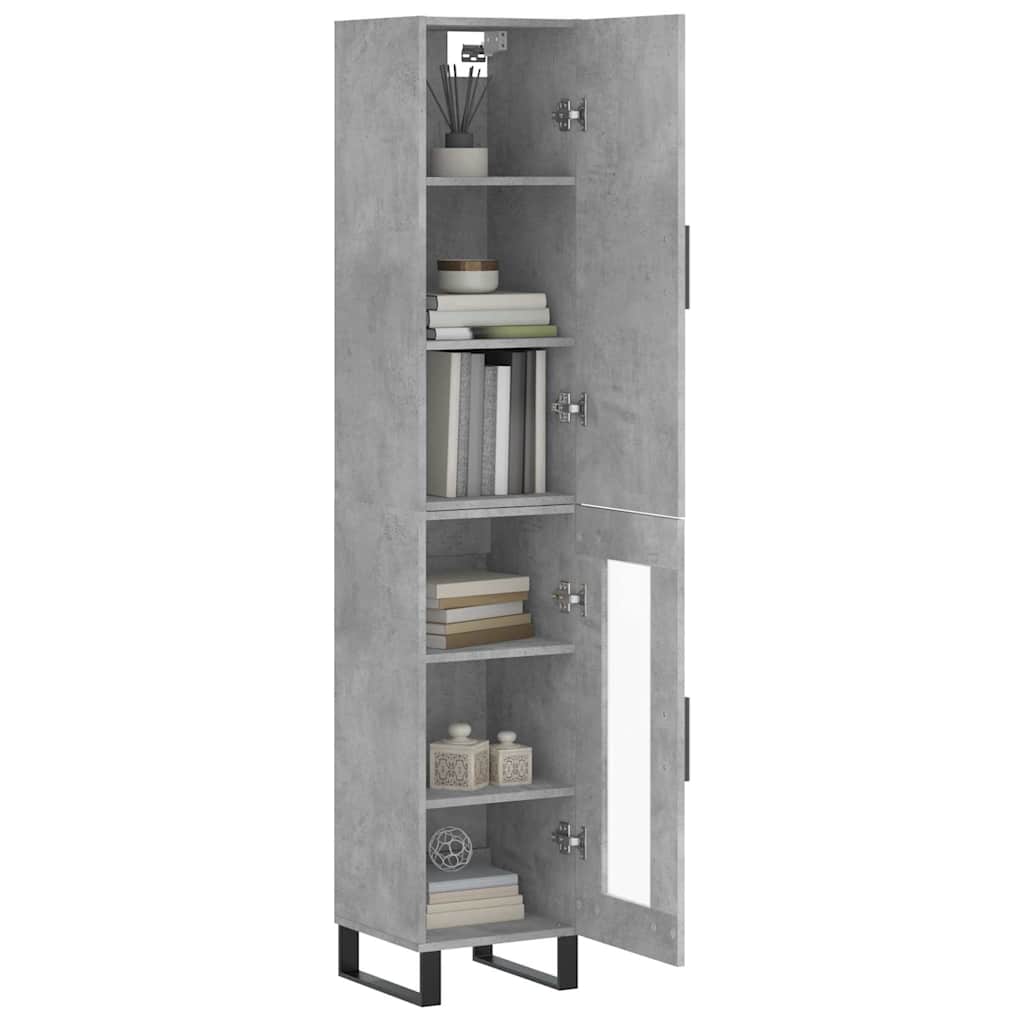 vidaXL Highboard Concrete Grey 34,5x34x180 cm Engineered Wood