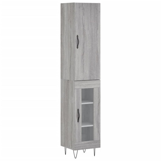 vidaXL Highboard Grey Sonoma 34.5x34x180 cm Engineered Wood