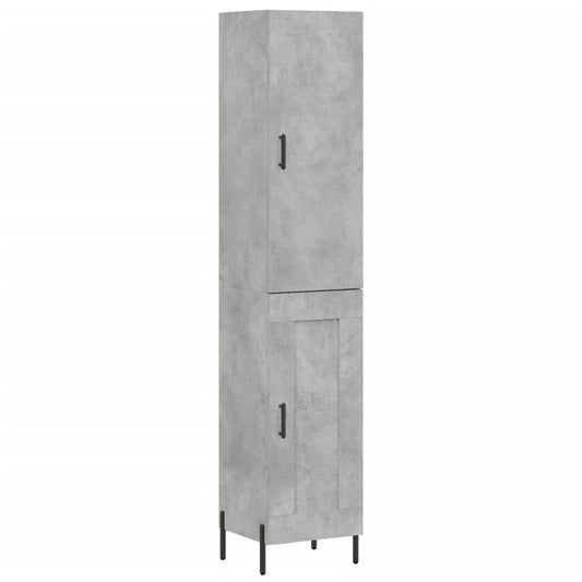 vidaXL Highboard Concrete Grey 34.5x34x180 cm Engineered Wood