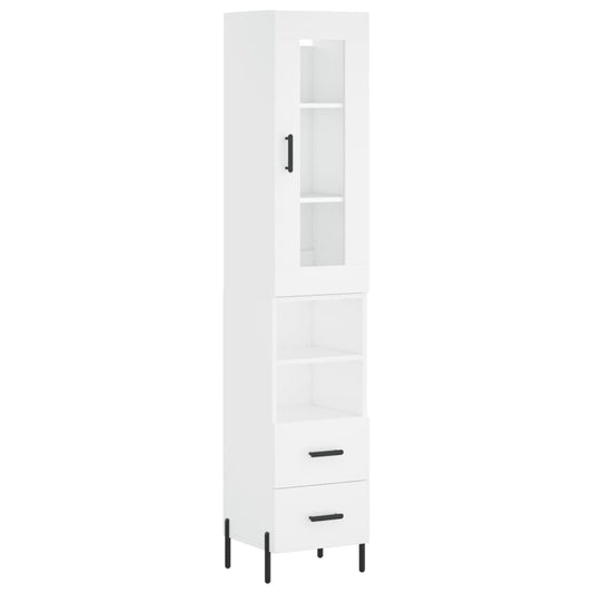 vidaXL Highboard White 34.5x34x180 cm Engineered Wood