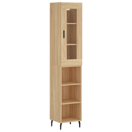 vidaXL Highboard Sonoma Oak 34,5x34x180 cm Engineered Wood