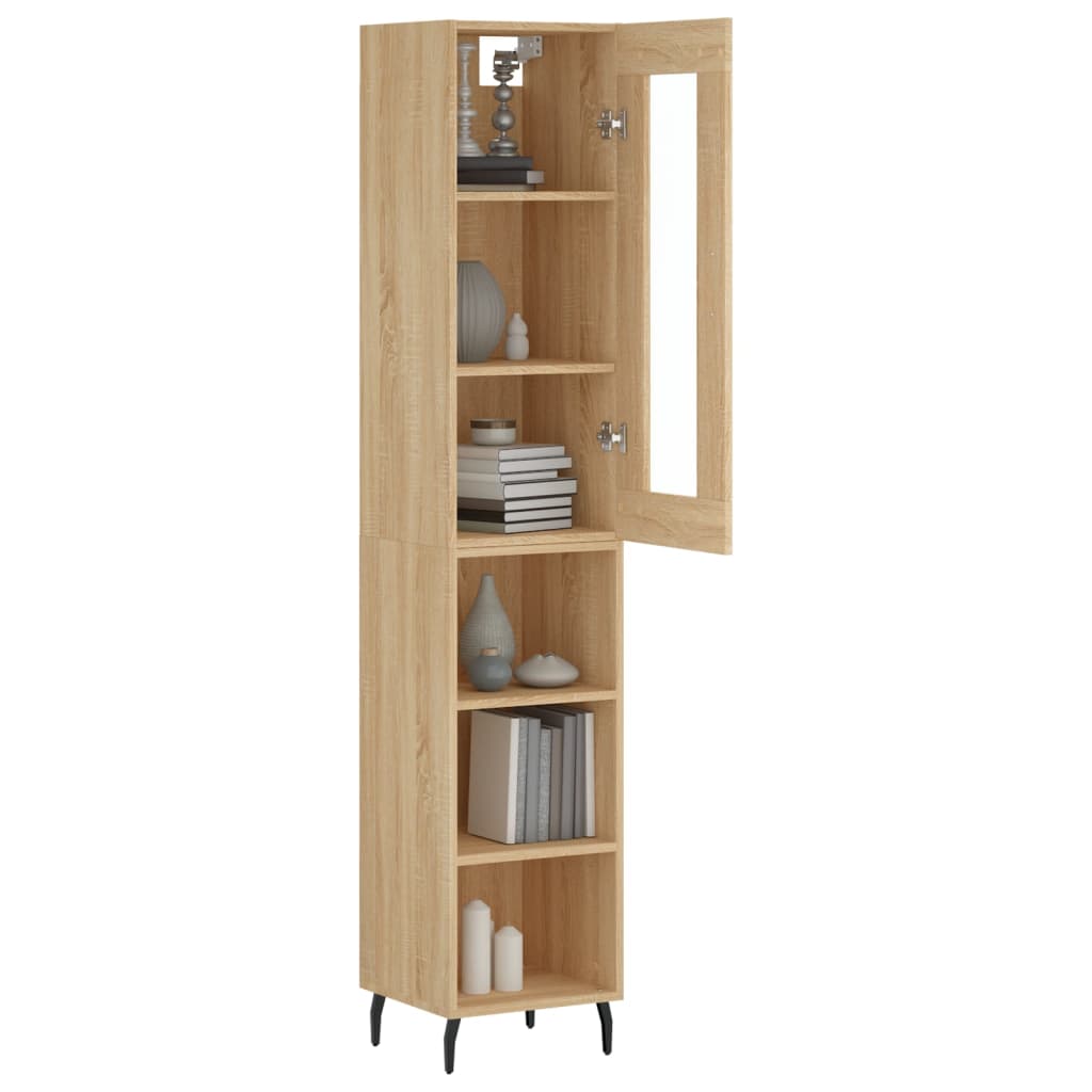 vidaXL Highboard Sonoma Oak 34,5x34x180 cm Engineered Wood