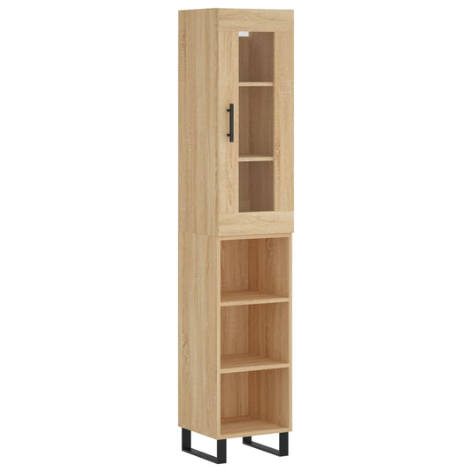 vidaXL Highboard Sonoma Oak 34.5x34x180 cm Engineered Wood