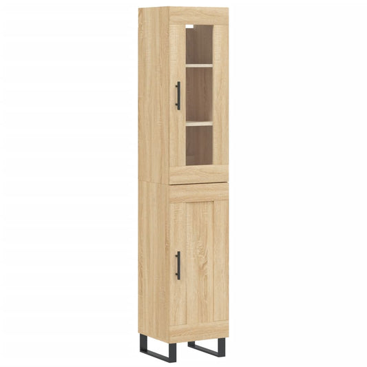 vidaXL Highboard Sonoma Oak 34.5x34x180 cm Engineered Wood