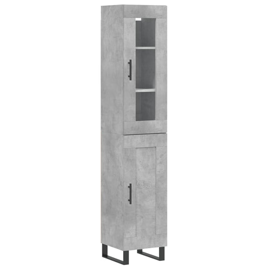 vidaXL Highboard Concrete Grey 34.5x34x180 cm Engineered Wood