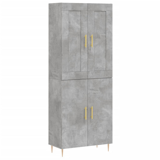 vidaXL Highboard Concrete Grey 69,5x34x180 cm Engineered Wood