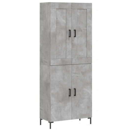 vidaXL Highboard Concrete Grey 69,5x34x180 cm Engineered Wood