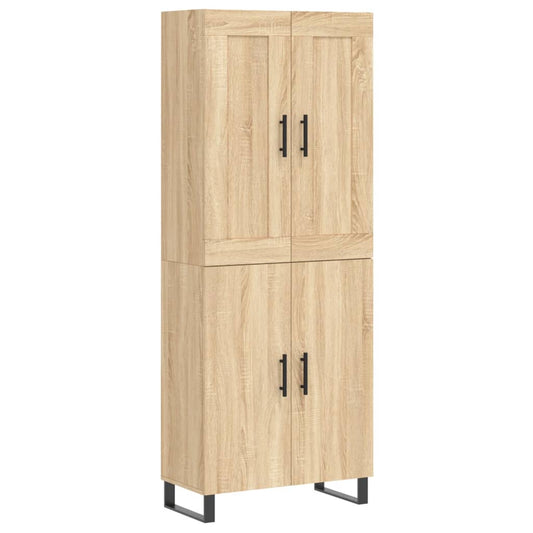 vidaXL Highboard Sonoma Oak 69.5x34x180 cm Engineered Wood