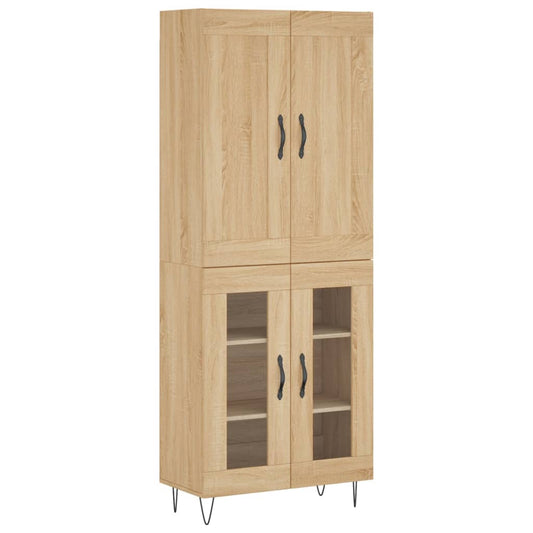 vidaXL Highboard Sonoma Oak 69,5x34x180 cm Engineered Wood