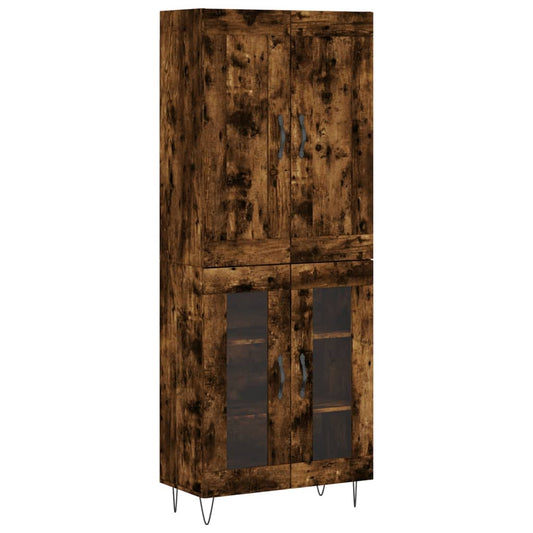 vidaXL Highboard Smoked Oak 69,5x34x180 cm Engineered Wood