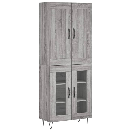 vidaXL Highboard Grey Sonoma 69.5x34x180 cm Engineered Wood