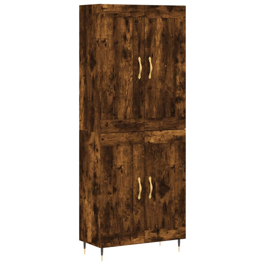 vidaXL Highboard Smoked Oak 69,5x34x180 cm Engineered Wood
