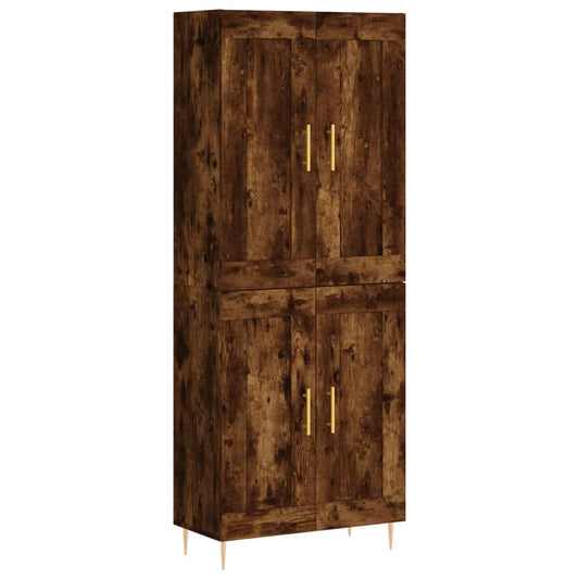 vidaXL Highboard Smoked Oak 69,5x34x180 cm Engineered Wood