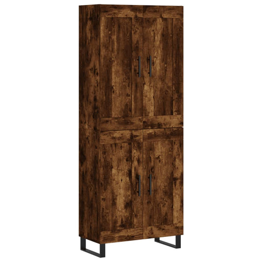 vidaXL Highboard Smoked Oak 69,5x34x180 cm Engineered Wood